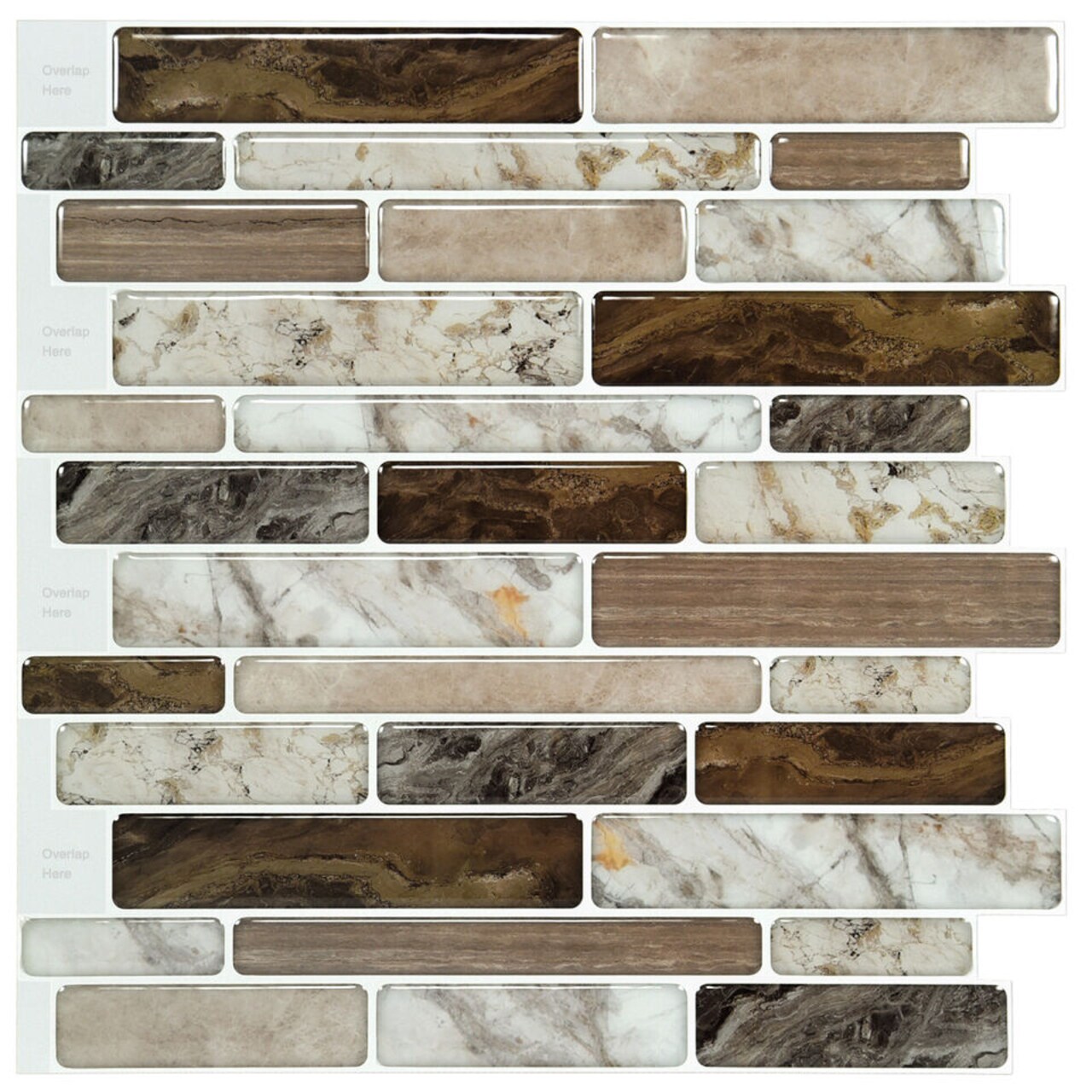 10 Sheet Peel and Stick Tile Backsplash Vinyl 3D Self Adhesive Tile